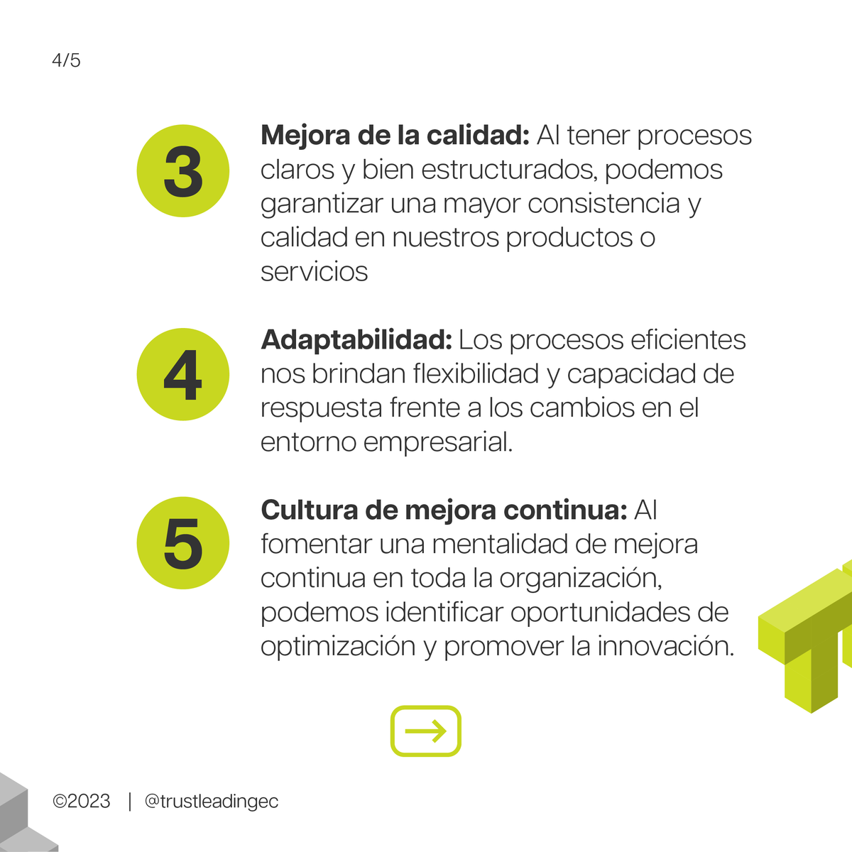 TrustLeading's tweet image. Los procesos bien diseñados y optimizados son la columna vertebral de cualquier organización exitosa.

#ProcesosEficientes #MejoraContinua #ExitoEmpresarial