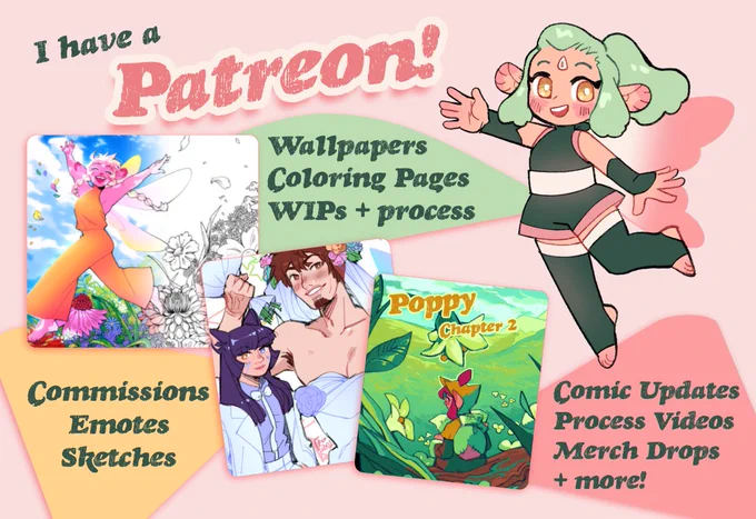 gently putting this out there, i have a patre0n! it's where i'm most active and share lots of art and videos that aren't anywhere else. 🧵