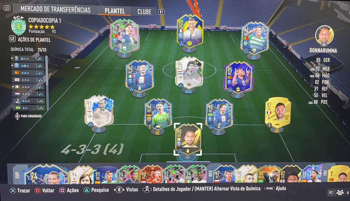 MiguelFut16's tweet photo. This is my team.

If I sell Marquinhos I'm left with close to 1.5M coins and I was thinking of replacing Renato 85 with 92. https://t.co/PlCYvle9Al
