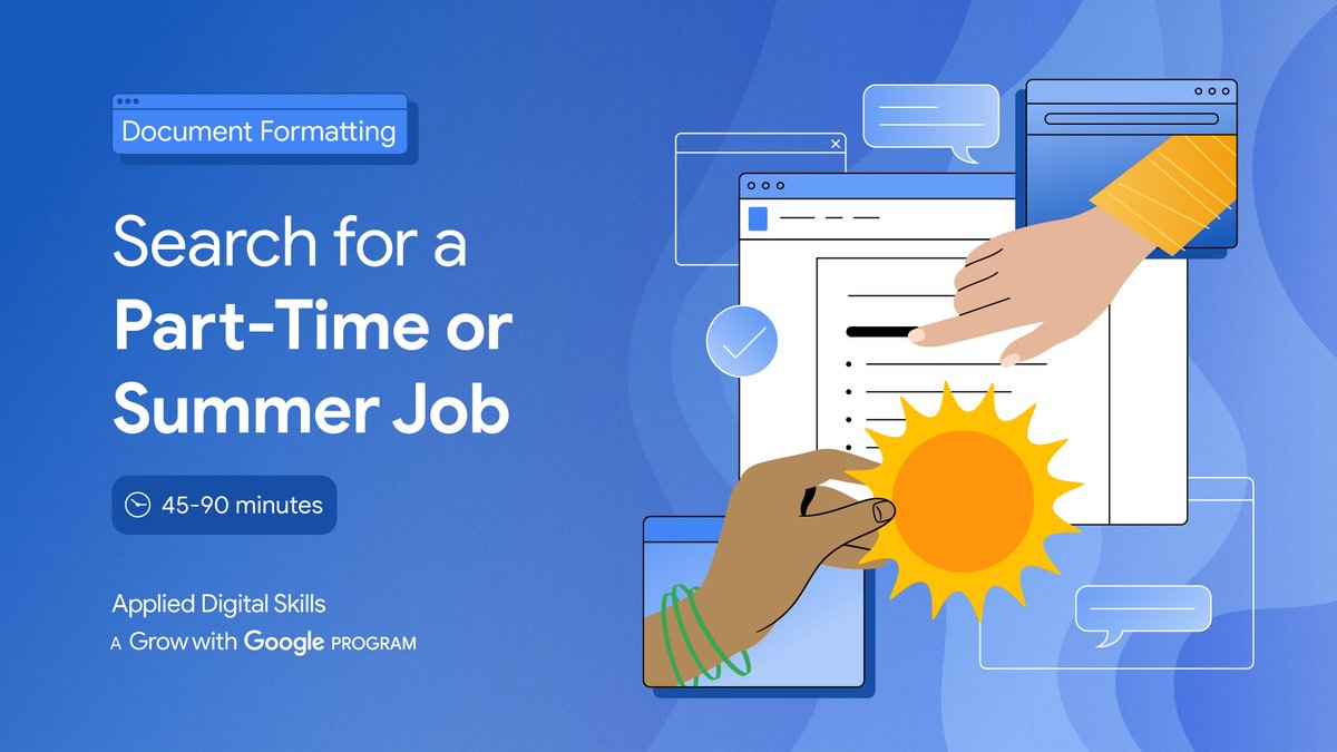 The search is on! ☀️😎 Summer jobs are on your students’ minds, and with this #AppliedDigitalSkills lesson, you can steer their search in the right direction. goo.gle/46hsKKV #GrowWithGoogle