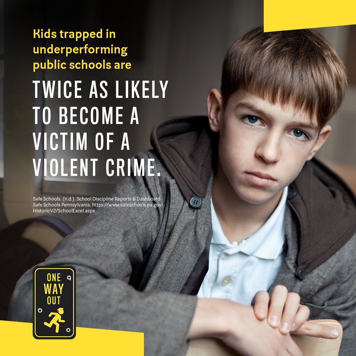 Our children's safety should be the Governor’s top priority. #LifelineScholarships aim to equip parents with the resources to send their kids to safe schools, it’s what they deserve. #OneWayOut #SaveOurKids
Visit onewayoutpa.com