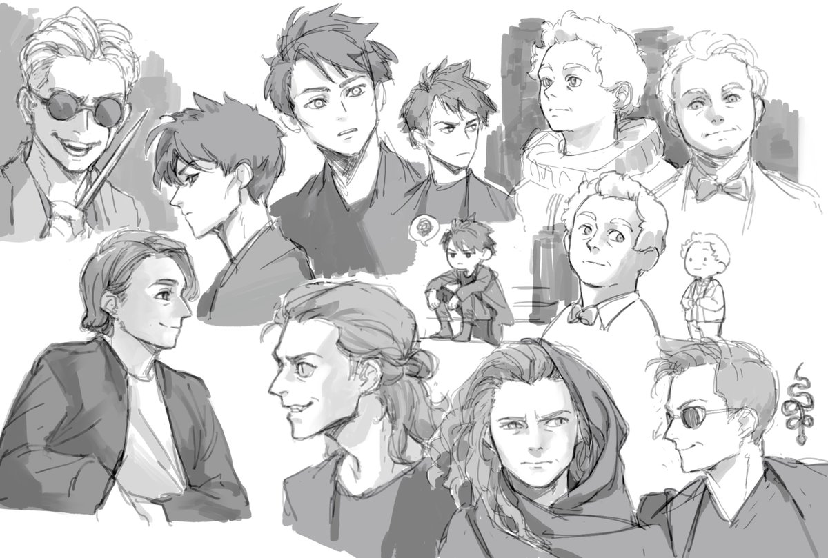Character study ……and trying to fuse it with my style? ……and I haven’t drawn ineffable husbands in years so I need  practice_(:з」∠)_
#TheSandman #GoodOmens