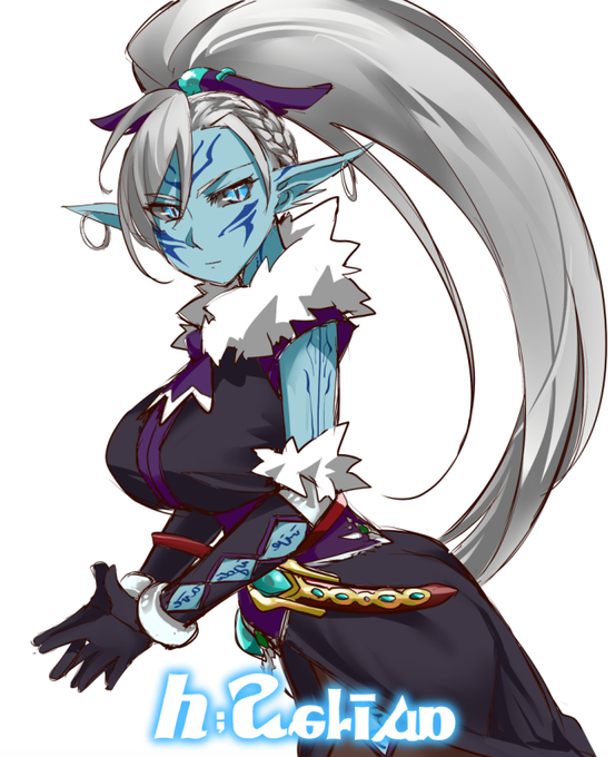 闇エルフのエル・メリダさん
みんな大好き青肌エルフ 