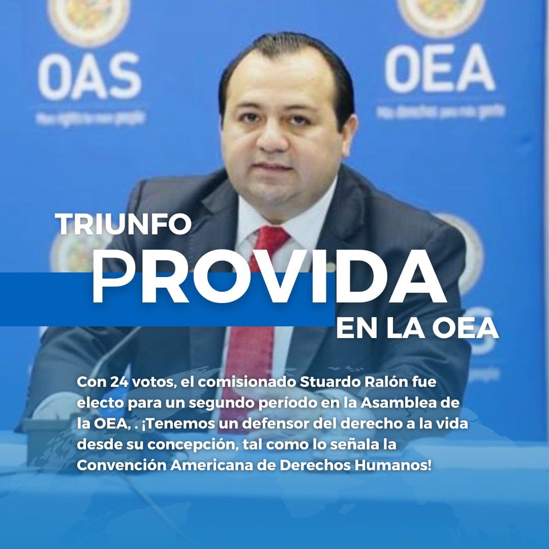 ¡Felicitaciones!

Hoy el comisionado <a href="/StuardoRalon/">Stuardo Ralón</a> fue elegido para un nuevo periodo ante la <a href="/CIDH/">CIDH - IACHR</a> 

¡Es un triunfo para la región y para la defensa de la vida! 🩵