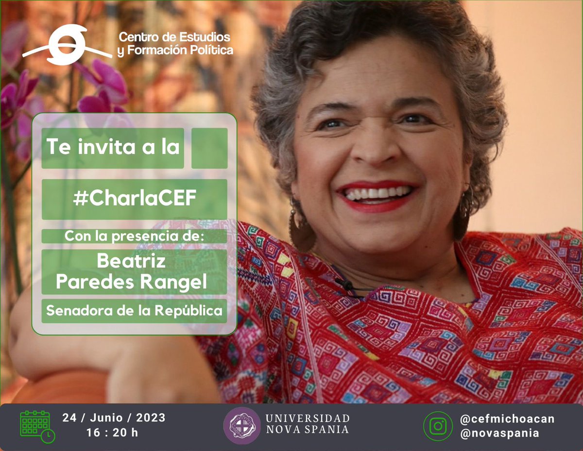 CEFMichoacan's tweet photo. Acompáñanos este sábado 24 de Junio a las 16:30 hrs ☝🏼

🗓️ Sábado 24 de Junio
⏰ 16:30 hrs
📸 @cefmichoacan 
📍Patio Central de la Universidad Nova Spania https://t.co/nAC34vpclx