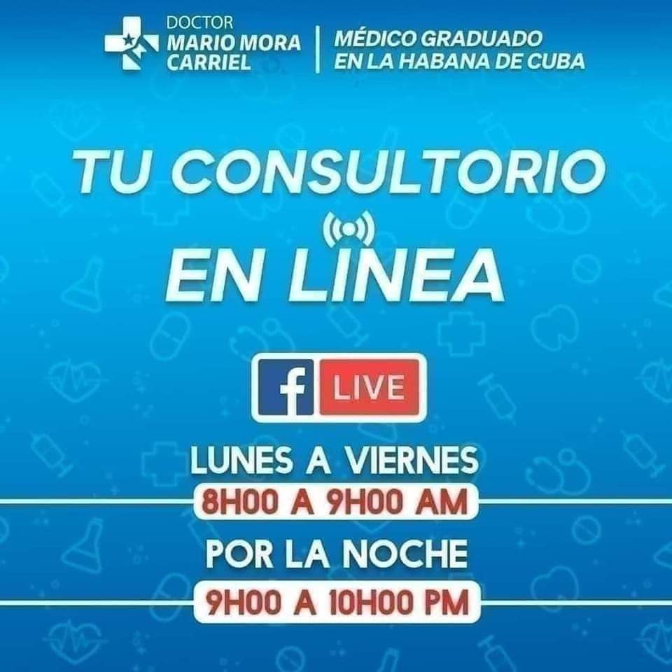 #Quevedo #losrios #ecuador #DrMarioMoraCarriel #tuconsultorioenlinea #COVID19 #secuelascovid19 #VacunasCOVID19 #secuelasvacunascovid19 #hipertensionarterial #cancer #infecciones #Dengue #InfeccionesRespiratorias #infeccionesurinarias #infeccionesintestinales #diabetes