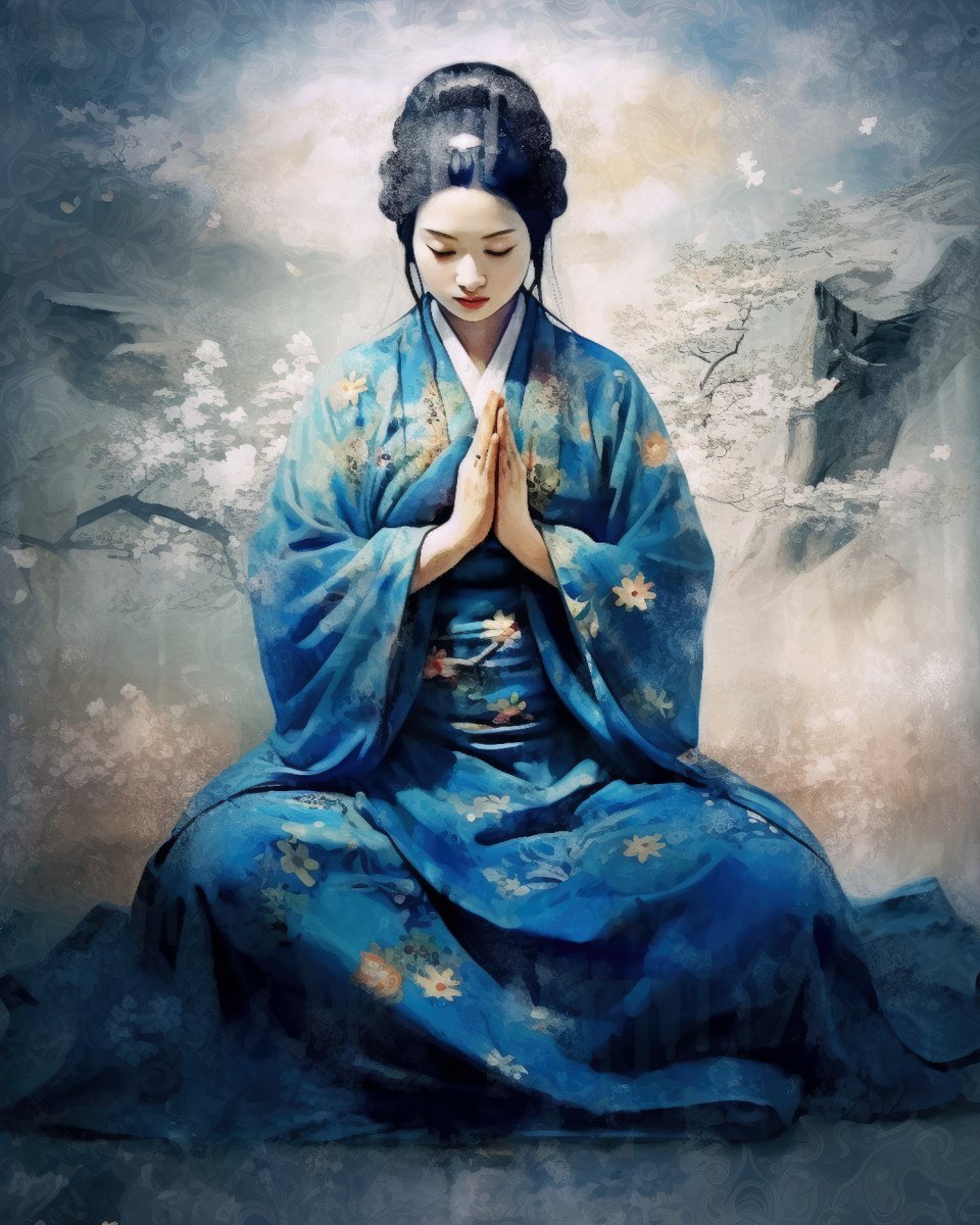 Asian Lady in Blue Outfit Praying
.
Click follow for more pictures like this 👈🔥❤️
.
.
#asianart, #asianculture, #asianfashion, #asianinspired, #asianmythology, #dragons, #fantasyart #conceptart #epicart, #cutedragons, #aiart, #blueoutfit