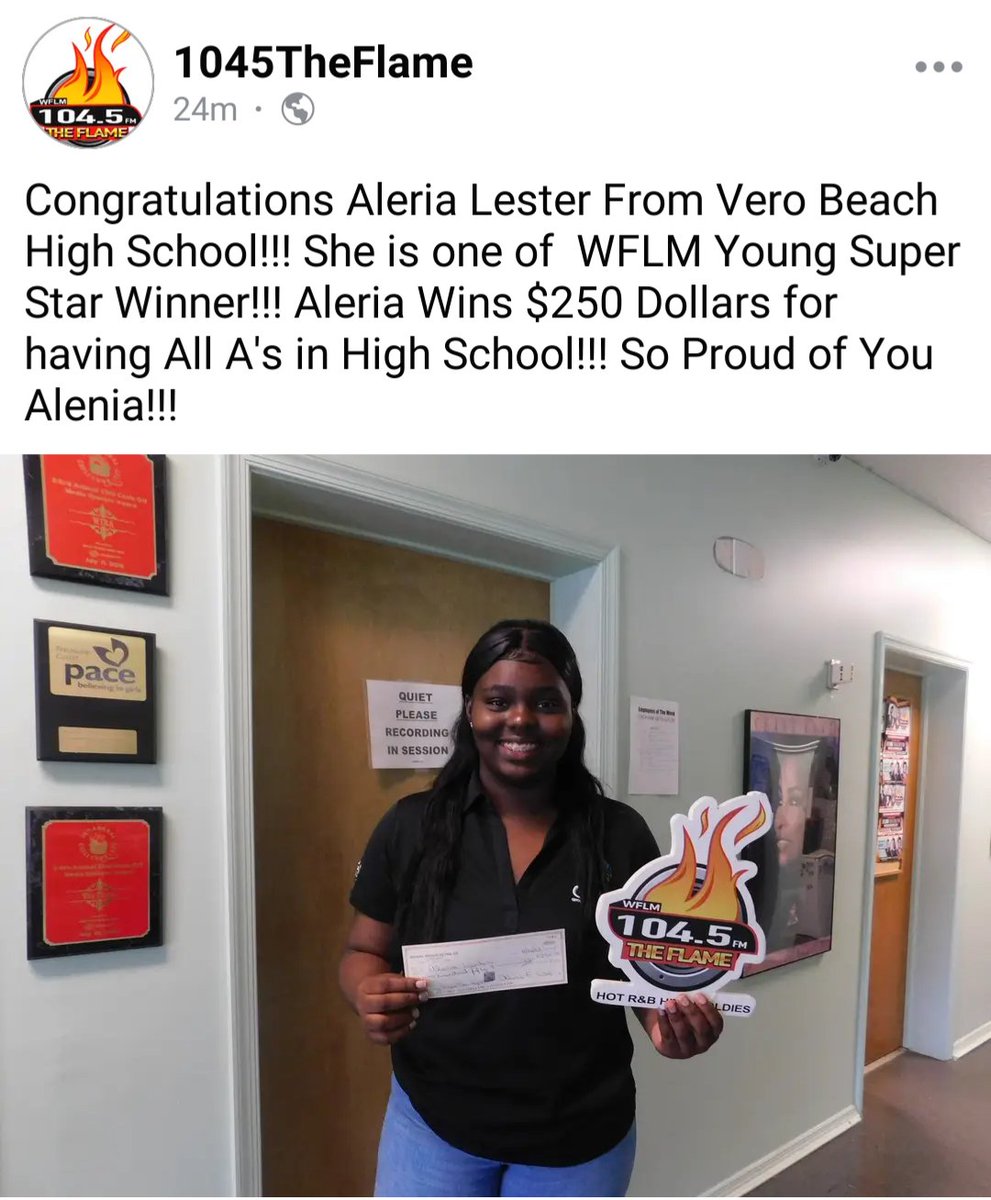 Congratulations to our very own Aleria Lester!! We are super proud of you! It's definitely well deserved! Keep up the great work!  #WinningSeason
