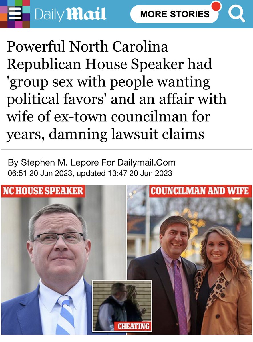 After he pressured her to have sex with him to keep her job, @NCHouseSpeaker gave his mistress (a married woman) a $50,000/year raise to keep her quiet. #ncpol #familyvalues #typicalRepublican
