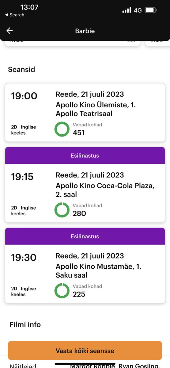 pilvesees's tweet photo. Ma ei tea, kes seda kuulma peab, aga esimesed Barbie piletid on müügil https://t.co/L5eJ4YRwzT