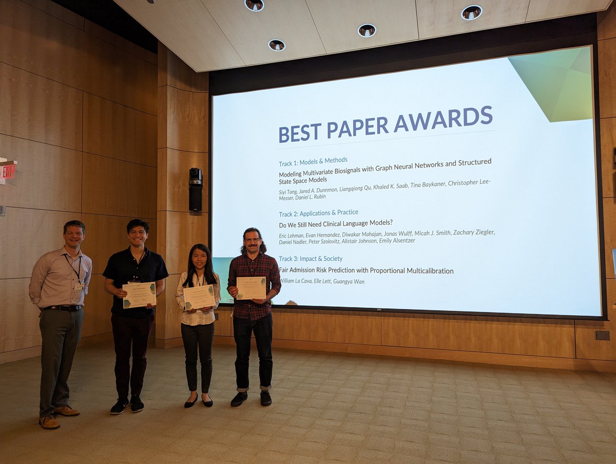CHILconference's tweet photo. Huge congrats to our best paper award winners! @SiyiTang_ @w_la_cava @lehmer16 https://t.co/HPJ2tcw9vS