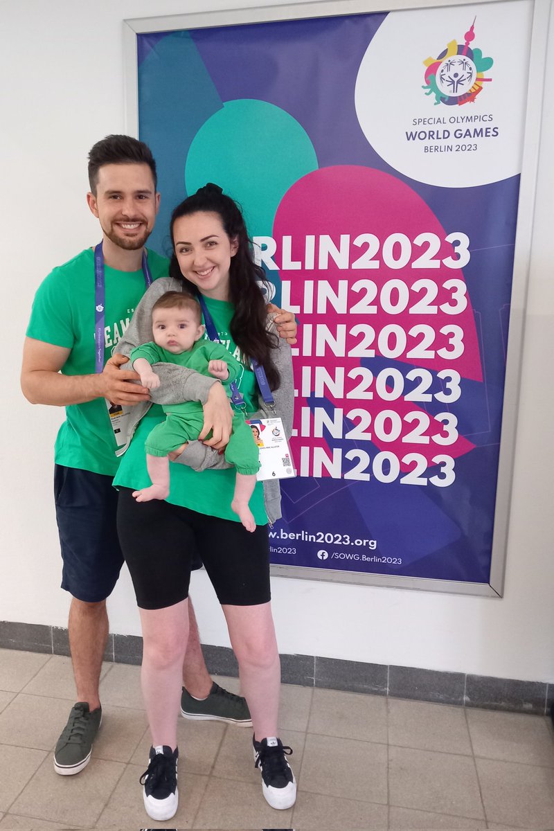 TeamIrlSport's tweet photo. 3 month old Mia MacAllister (niece of Table Tennis gold medalist Amanda Macallister) is the youngest Team Ireland supporter here in Berlin! She is super proud of her Auntie Amanda π₯β€οΈ #SOIreland #SOTableTennis #Berlin2023 #UnbeatableTogether https://t.co/ztbrVzLyTN
