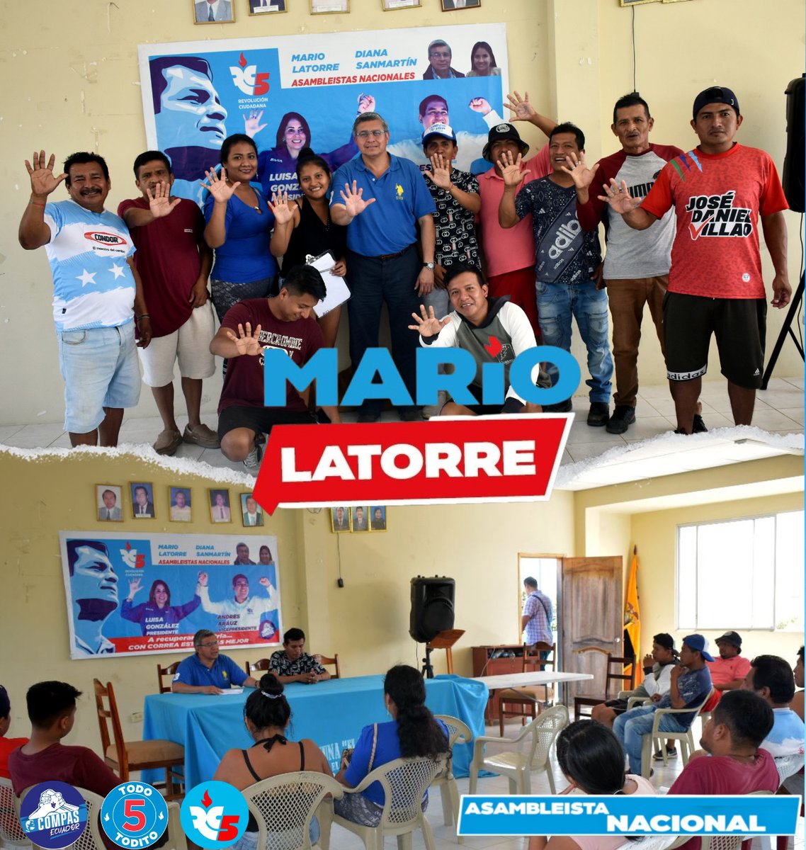 SoyMarioLaTorre's tweet photo. Con todos #MisCompas de cada organización social. #DeAquí #Pallá #LaPatriaResurgirá @MashiRafael @LuisaGonzalezEc @ecuarauz
Que gratificante es cada Recorrido!!! https://t.co/zMQ6eY7plD