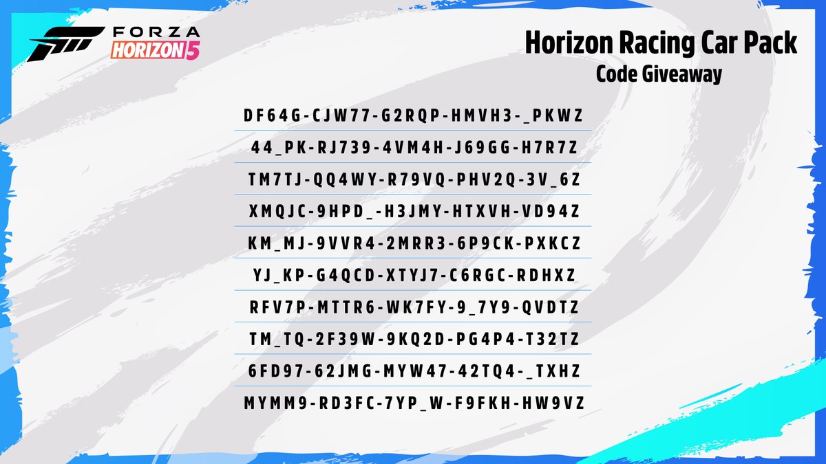 Thea Dash on Twitter "RT ForzaHorizon Horizon Racing Car Pack codes