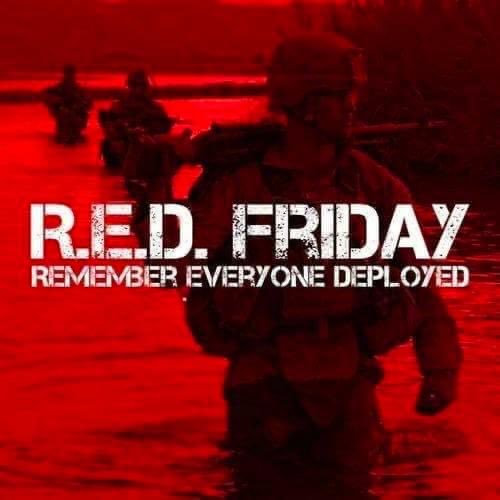 Rock your RED! Red Friday - Remember Everyone Deployed.

God Bless America, land of the FREE! 🇺🇸❤ Let's be thankful for all military service members. 

Pray for our nation and troops. 
Faith, family, freedom, and truth.
#RedFriday #ArmyMomStrong #RedShirtFriday