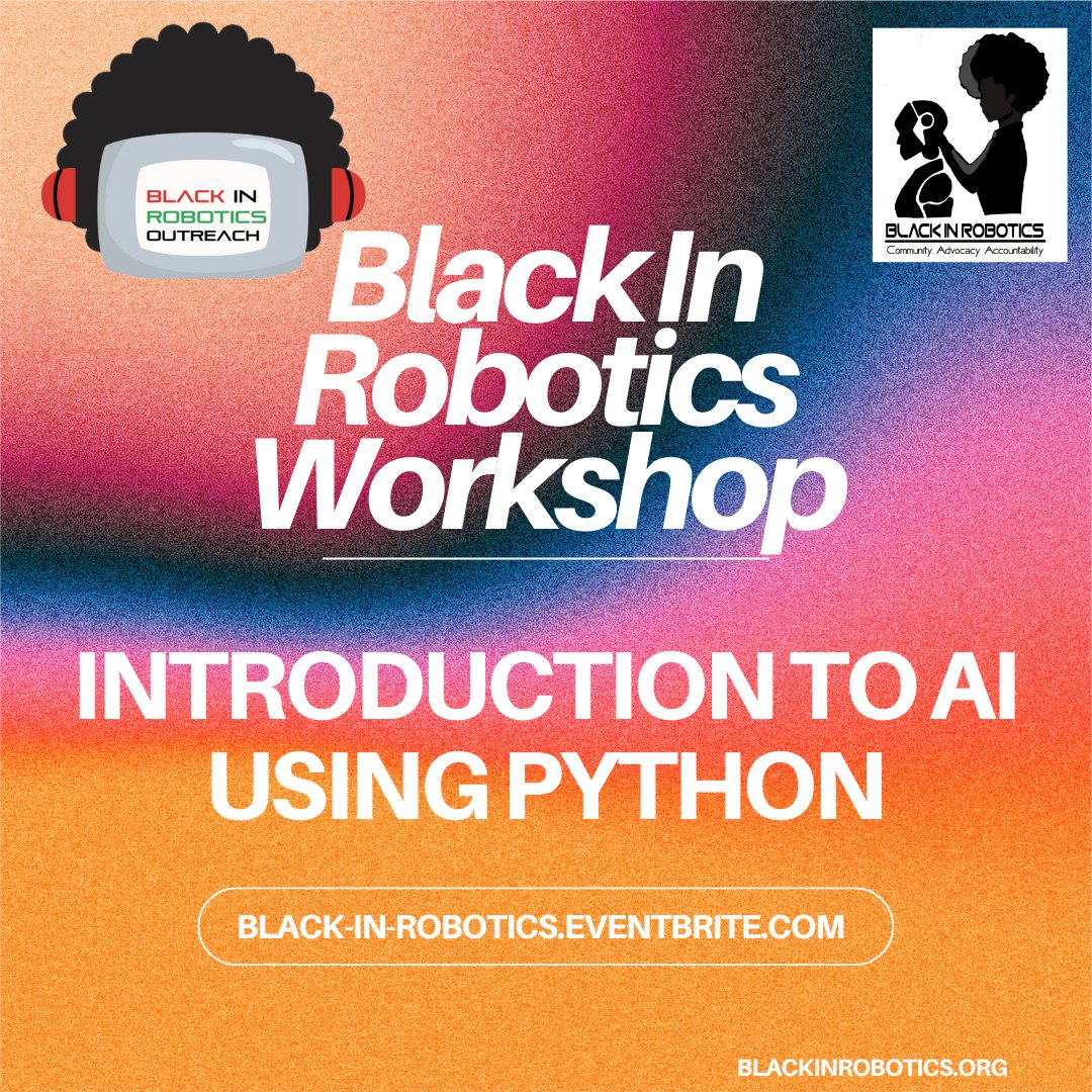 BlackInRobotics's tweet photo. Have you heard about the #BlackInRobotics summer workshop series? We have 4 and maybe more coming. It's not too late to fill your summer and fall with great learning opportunities. Python, Arduino, Raspberry PI Pico, AI and more! https://t.co/P0v3XxiboD Thanks to our sponsors. https://t.co/GNELEO7p81