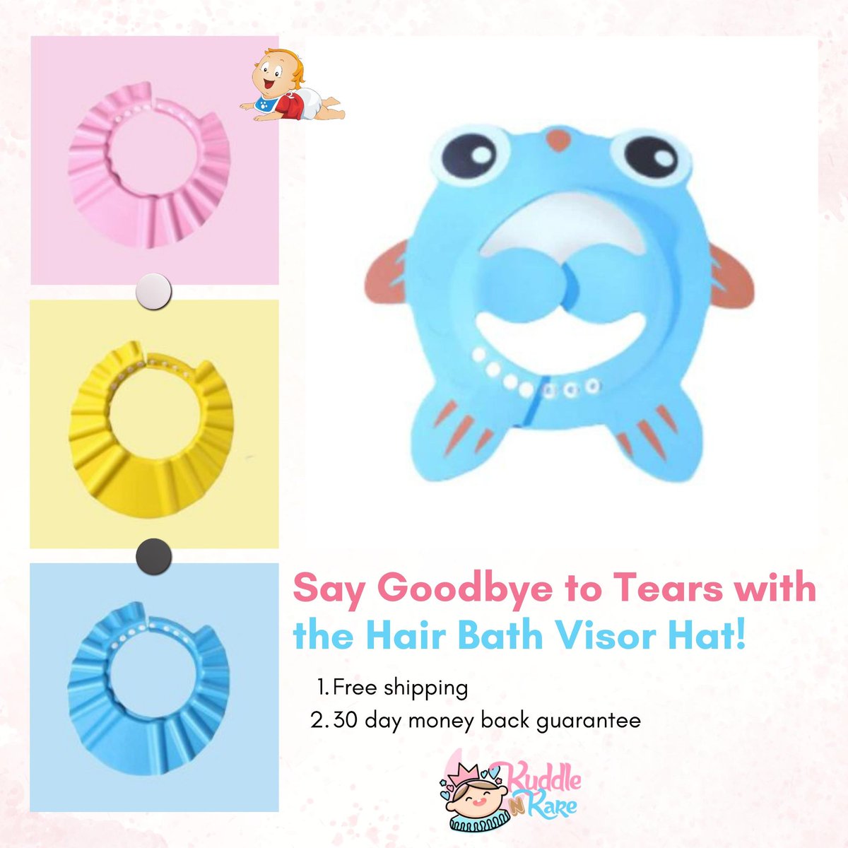 KuddleNKare's tweet image. Make bath time a fun and tear-free experience for your little one with our innovative Hair Bath Visor Hat. 

The adjustable visor design keeps water and shampoo out of their eyes.
----
🛍️ kuddlenkare.com/products/hair-…
.
#TearFreeBathTime #BathTimeEssentials #HappyHairWashing