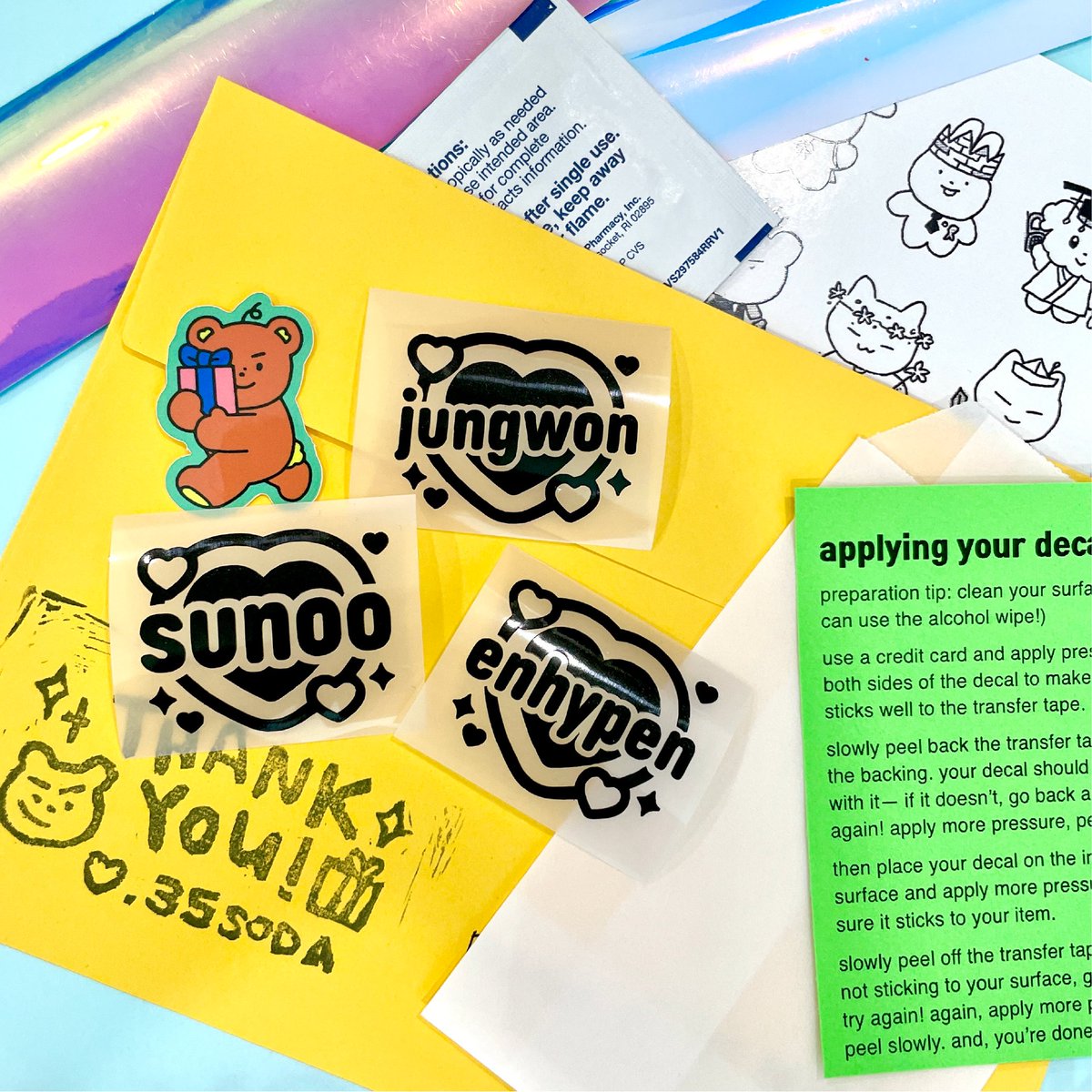 35soda_'s tweet photo. ☆ MOREE DECALS! ☆
✳︎ ateez and enhypen designs 
✳︎ CUSTOM option for all the hearts 
🛒 https://t.co/KoBVKSc5gr https://t.co/2FnarznbDl