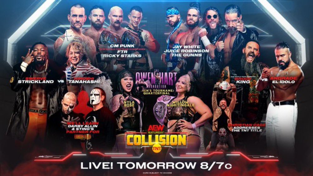 Here's the lineup for '#AEWCollision.'  #AEW #CMPunk #Sting