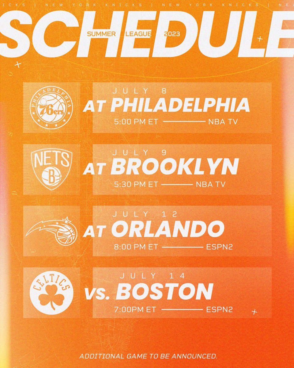 Steve Popper on Twitter: "Knicks summer league schedule" Steve Popper on Twitter: "Knicks summer league schedule"