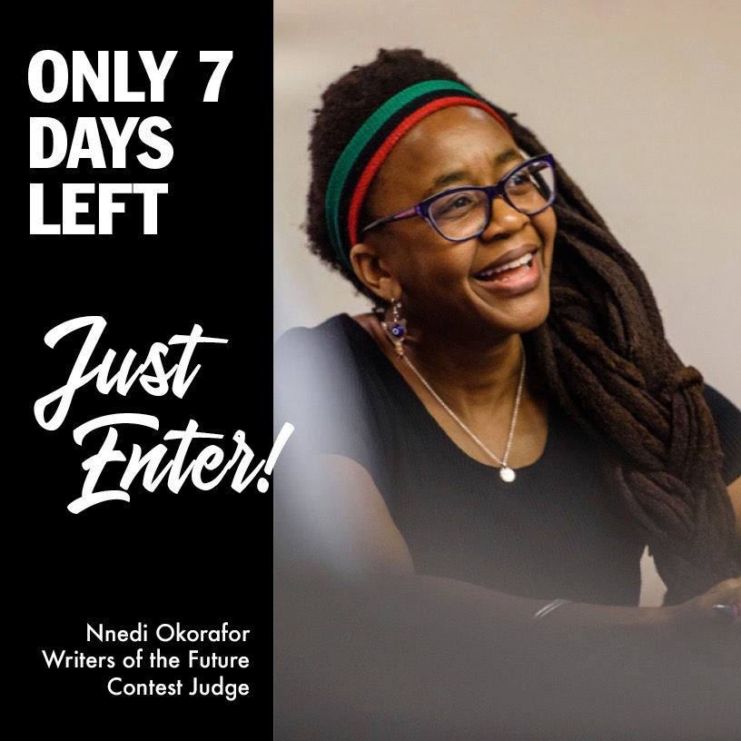 #NndiOkorafor did! 
Then she wrote the #Hugo, #Nebula award-winning #Binti. 
Now she has TV projects and is writing Marvel comics.
Now she is a #WritersOfTheFuture judge.

Submit at writersofthefuture.com

#writingcontest #writingopportunity #submityourstory #LRonHubbard