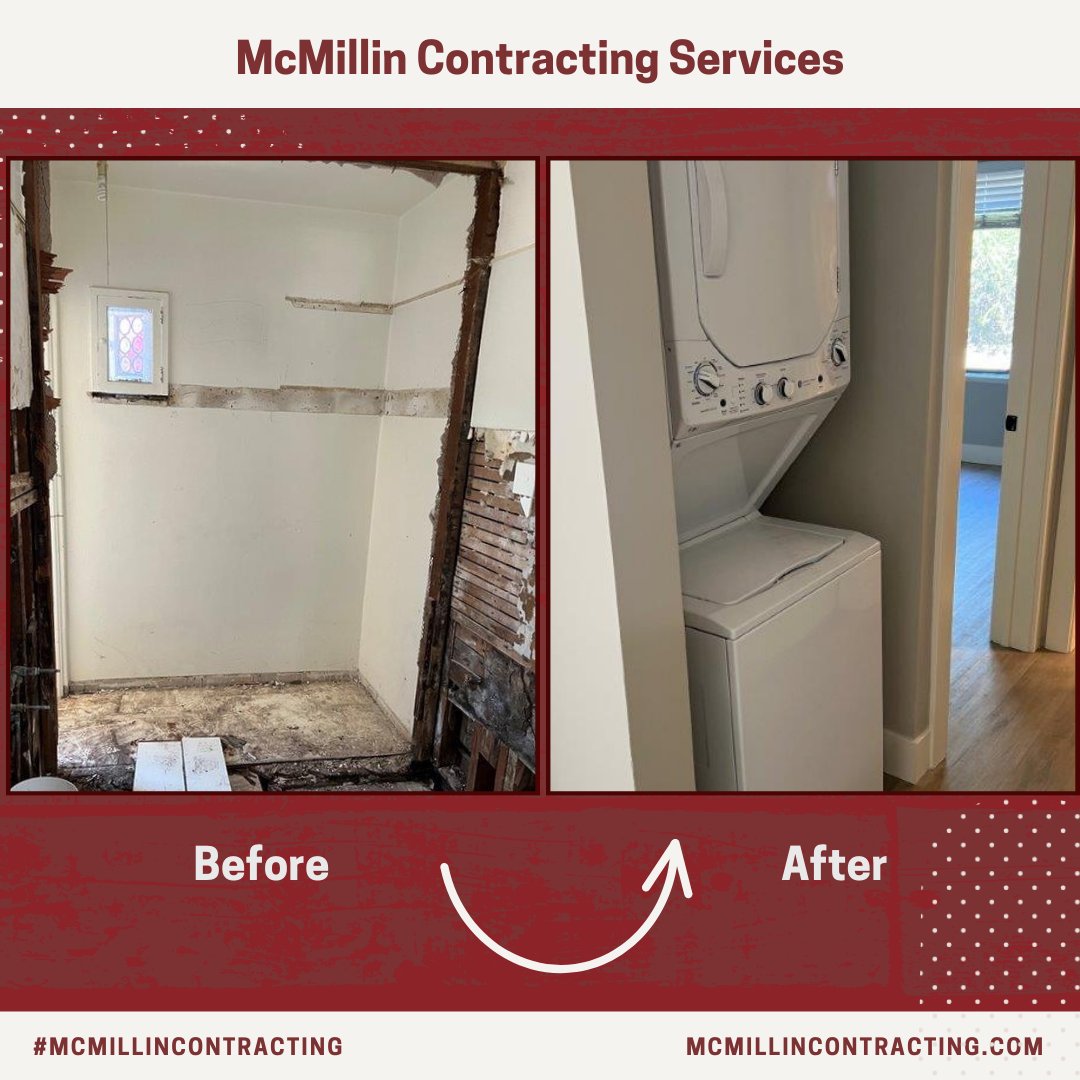 McMillinGeneral's tweet image. Who has time to run to laundromat? 
Get in-unit washers and dryers installed at your apartment complex today. Visit mcmillincontracting.com/contact to learn how!

#inunitlaundry #washeranddryer #laundryrooms #laundryroommakeover #apartmentbuildings