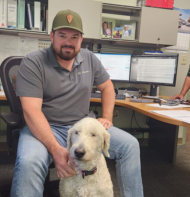 It's National Take Your Dog to Work Day, and it looks like Darren and Roo in #Portland understood the assignment! @takeyourdog #TakeYourDogToWorkDay #roofing