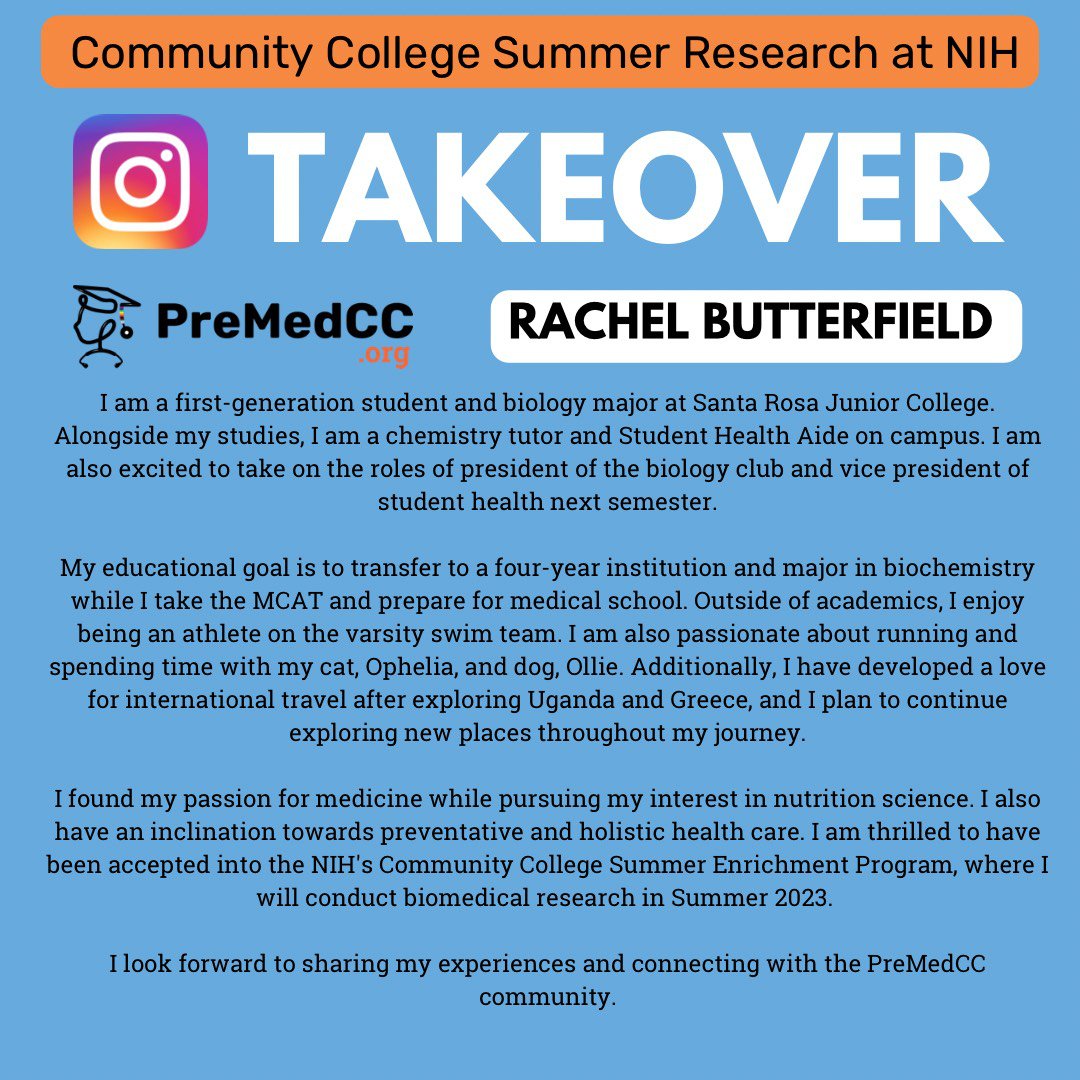 Community College Summer Research at @NIH @IRPatNIH 
IG TakeOver

6/30 Summer Popsicle & Networking Day

#premed #communitycollege #premedical #fyp #NIH #SummerResearch