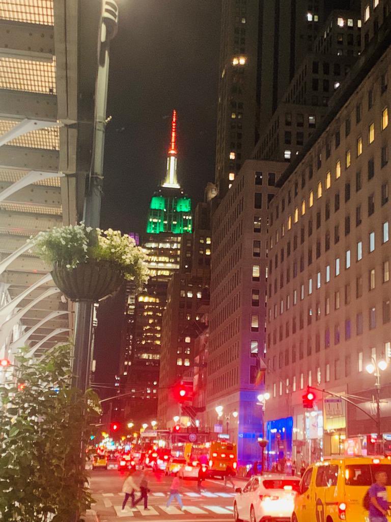 Magnificent view of #niagarafall #empirestatebuilding #newyork 
#NewYorkCity in honor of state visit of #PMModi of #india