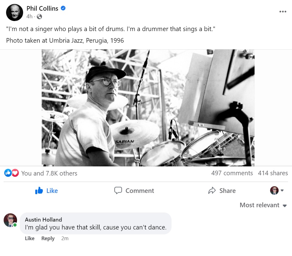 billythejackal's tweet photo. I hope Phil Collins thinks I'm funny 🤣#twitchaffiliate #twitch #streamer #gamerlife #game #games #YouTube #pcgamer #pcgamers #pcgamerguy #xbox #playstation #DJ #sub #submarine #music #Philcollins https://t.co/huiDITDCtK