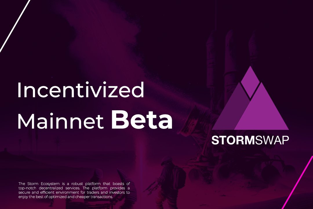 The StormDex is Live!!!

As a multi-chain ZKEvm Dex, we will launch on Polygon ZKEvm first while other chains will follow subsequently.

We are kicking off soon with Incentivized Mainnet Beta Testing where community members that help us test StormDex will get the chance to