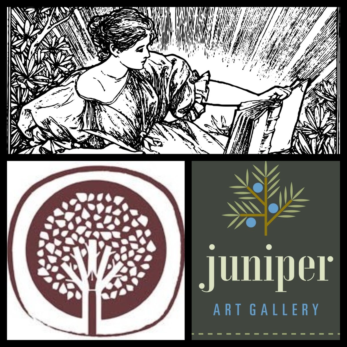 junipergallery's tweet photo. Please join us tomorrow evening for an after-hours Writing Circle with Women Writing for (a) Change. Facilitated by Laura LaSuertmer, we'll respond in writing to the colorful scenes and visuals created by local artists on display in Juniper. Call or email to reserve your spot. https://t.co/7UpMC4AVns