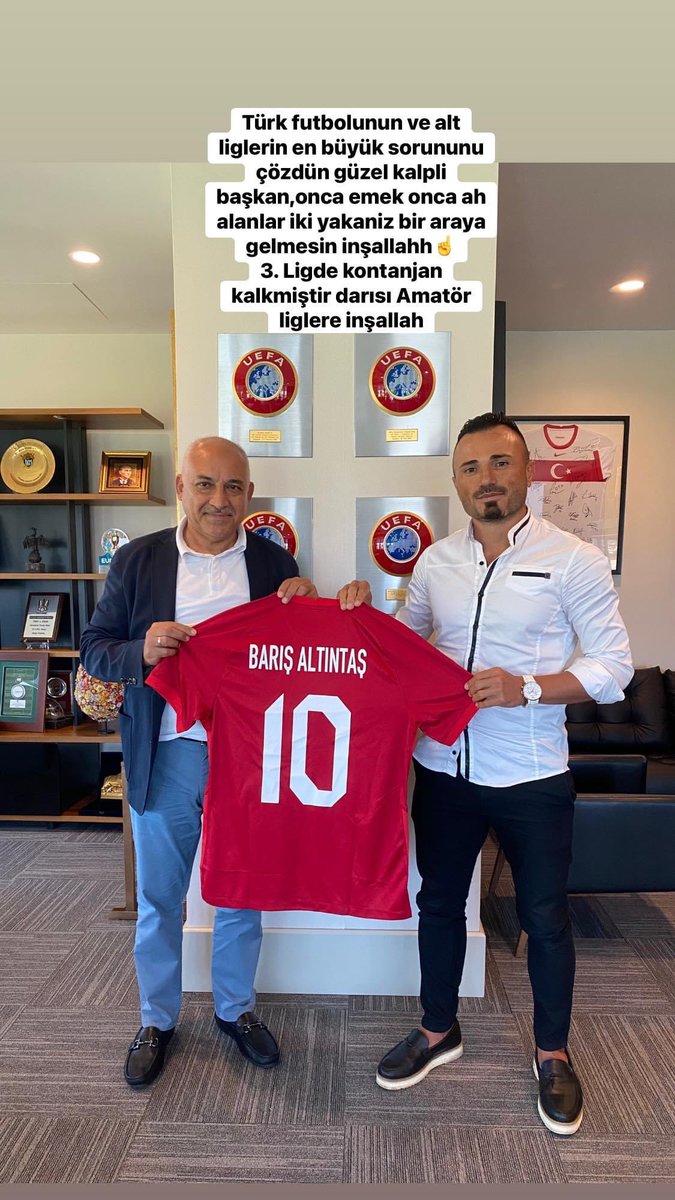 Türk futbolunun altina dinamit koyup alt ligleri bitiren bir zihniyeti ortadan kaldirip 14 yıllık kontanjan hatasından vazgecip bınlerce mağduriyete son veren <a href="/mehmetbuyukeks/">Mehmet Büyük Ekşi</a> başkan ALLAH senden razi olsun,şimdi sirada Amatör ligler var.!
<a href="/TFF_Org/">TFF</a> 
<a href="/FHamitAltintop/">Hamit Altintop</a> 
<a href="/AliDusmezz/">ALİ DÜŞMEZ</a>