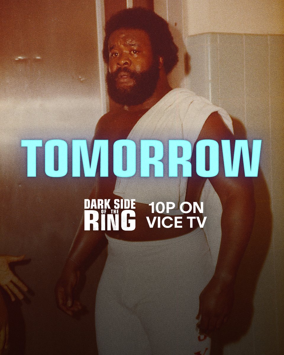 TOMORROW: Don't miss an all-new episode of @DarkSideofRing on 'The Junkyard Dog,' as we take a deep dive into the life and legacy of the wrestling legend. Watch Tuesday at 10P on VICE TV.