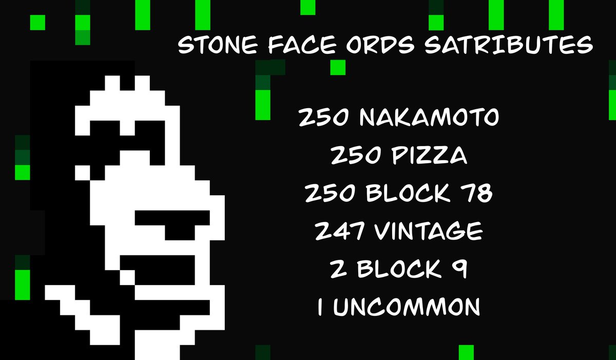 STONE FACE ORDS SATRIBUTES

Today is the big day all stone faces are going to be fully inscribed onto the following sats

We would like to officially welcome <a href="/DAnTerBTC/">DAnTer</a> to the team and give him a huge thanks for making this all possible! ♥️

If you see a stone, upvote your fav!