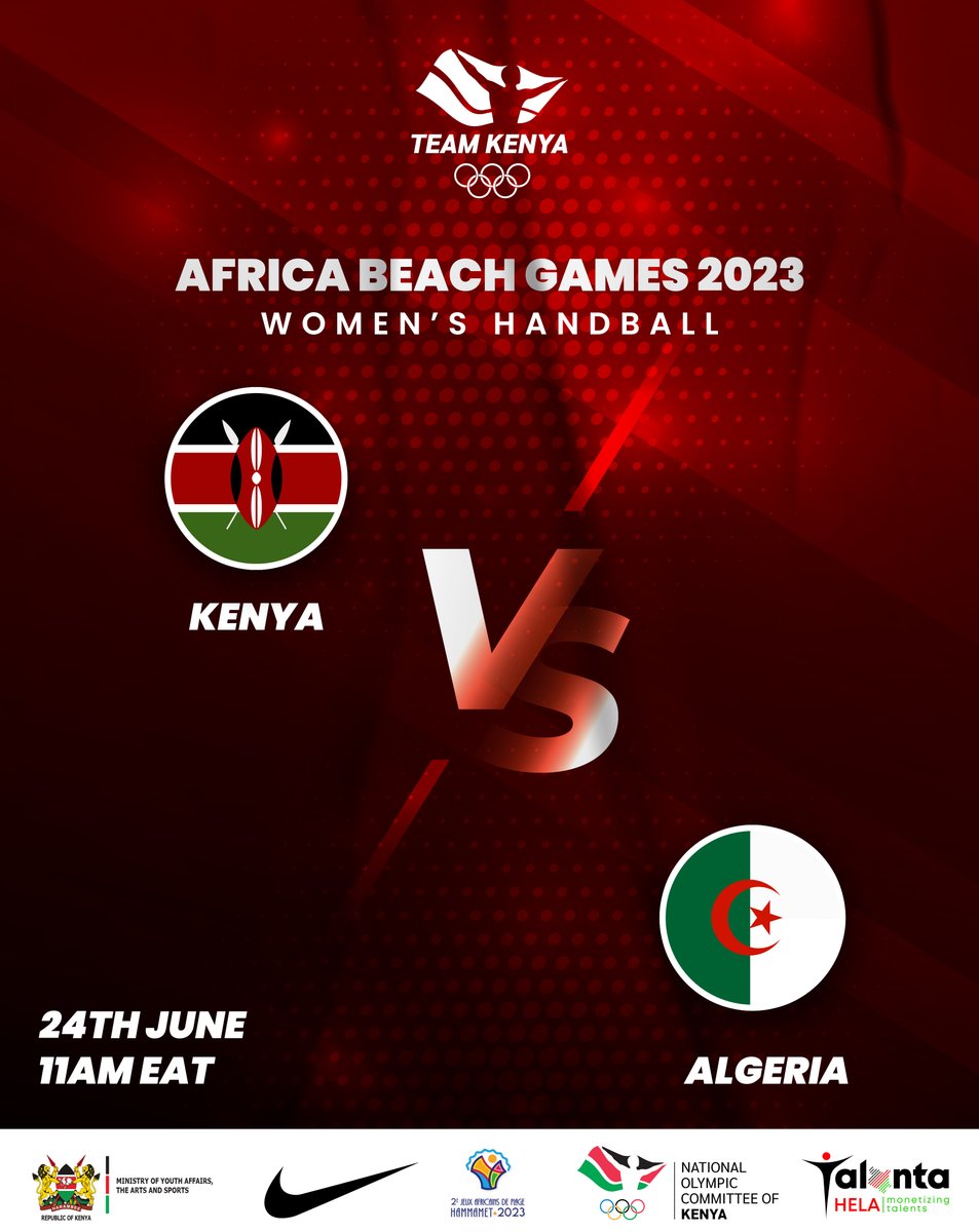 Tomorrow at 11am Kenyan time our  ladies go against Algeria. All the best team 🇰🇪🇰🇪

#Teamkenya #InspiringTheNation