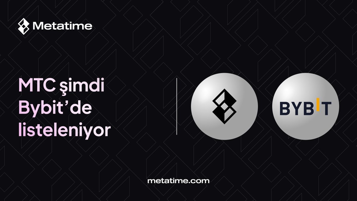 💥BoOoOoM💥

#Metatime'dan Kripto dünyasına harika bir haberimiz var! 📢

Dünyanın önde gelen kripto borsalarından olan #Bybit' de $MTC 26.06.2023 Saat 13:00' de listeleniyor! 🚀

Artık $MTC işlemlerinizi @Bybit_Official'da yapabilecek ve daha kolay yatırım yapabileceksiniz.💰…