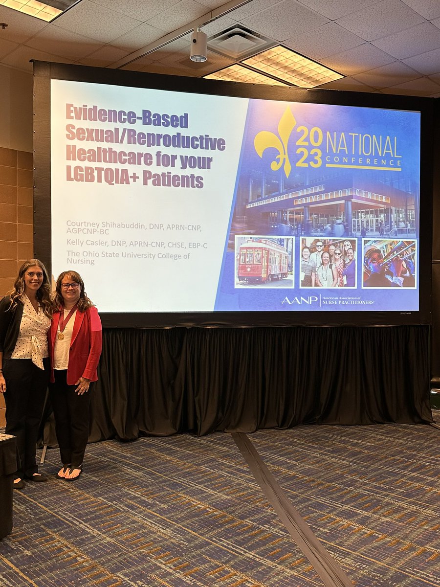 Had a great time presenting <a href="/AANP_NEWS/">AANP</a> colleague <a href="/CaslerKelly/">Kelly Casler</a> representing <a href="/osunursing/">Ohio State Nursing</a> talking about sexual and reproductive health across the lifespan for the LGBTQIA+ population 🏳️‍🌈