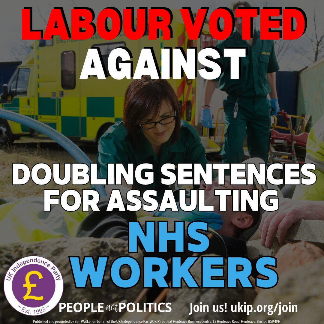 Remember when #Labour voted AGAINST doubling sentences for assaulting #NHS workers?
#neverlabour
#VoteUKIP IN THE #somertonandfromebyelection