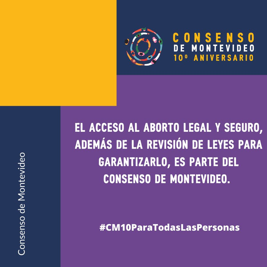GNB_LAC's tweet photo. 🟢El acceso al aborto legal y seguro, además de la revisión de leyes para garantizarlo, es parte del Consenso de Montevideo. 

#CM10ParaTodasLasPersonas #ConsensoMontevideo #HoraDeCumplir https://t.co/9RhW0AvI6a