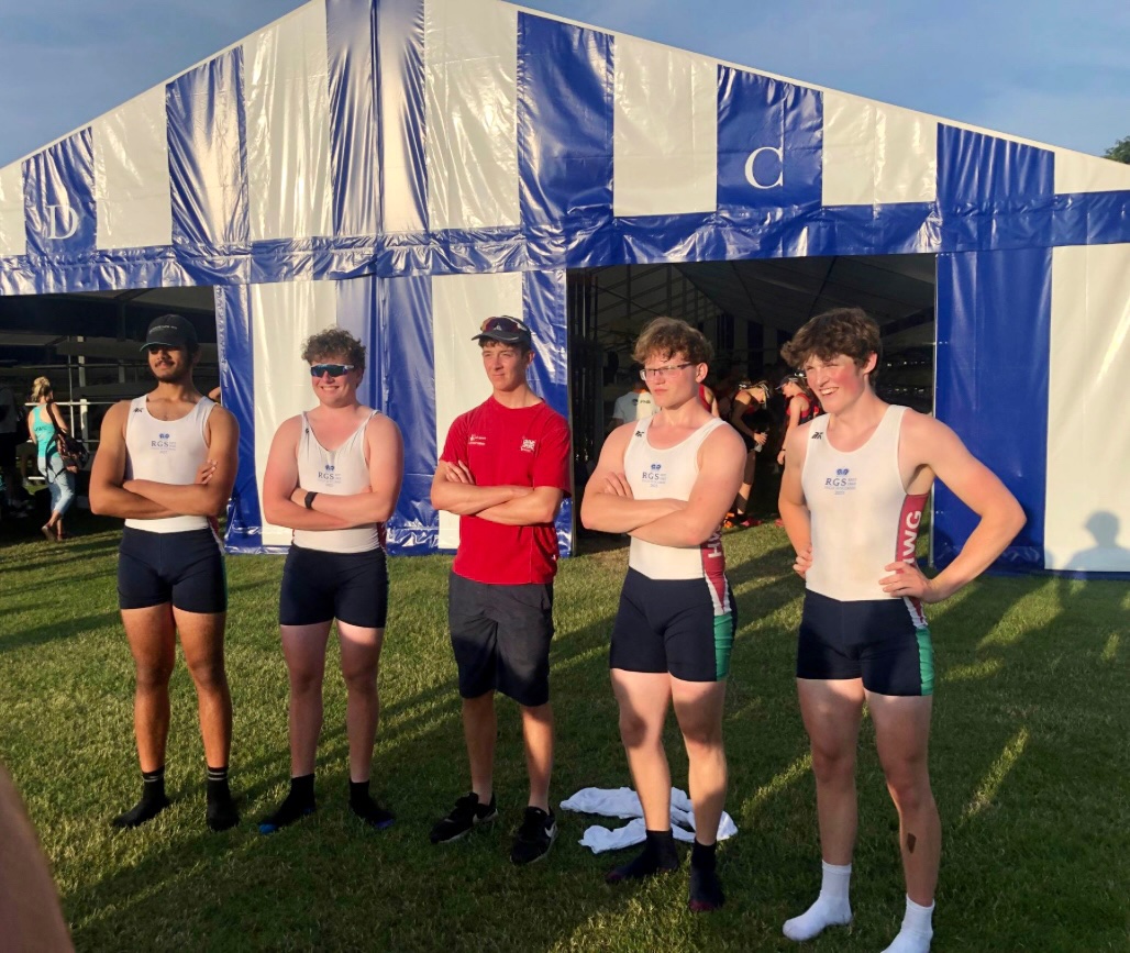 RGSHWSport's tweet image. Congratulations to the RGS quad who qualified for the Fawley Cup @HenleyRegatta tonight. Hard work, grit and determination pays off! #Rowing #TheRGSHWWay