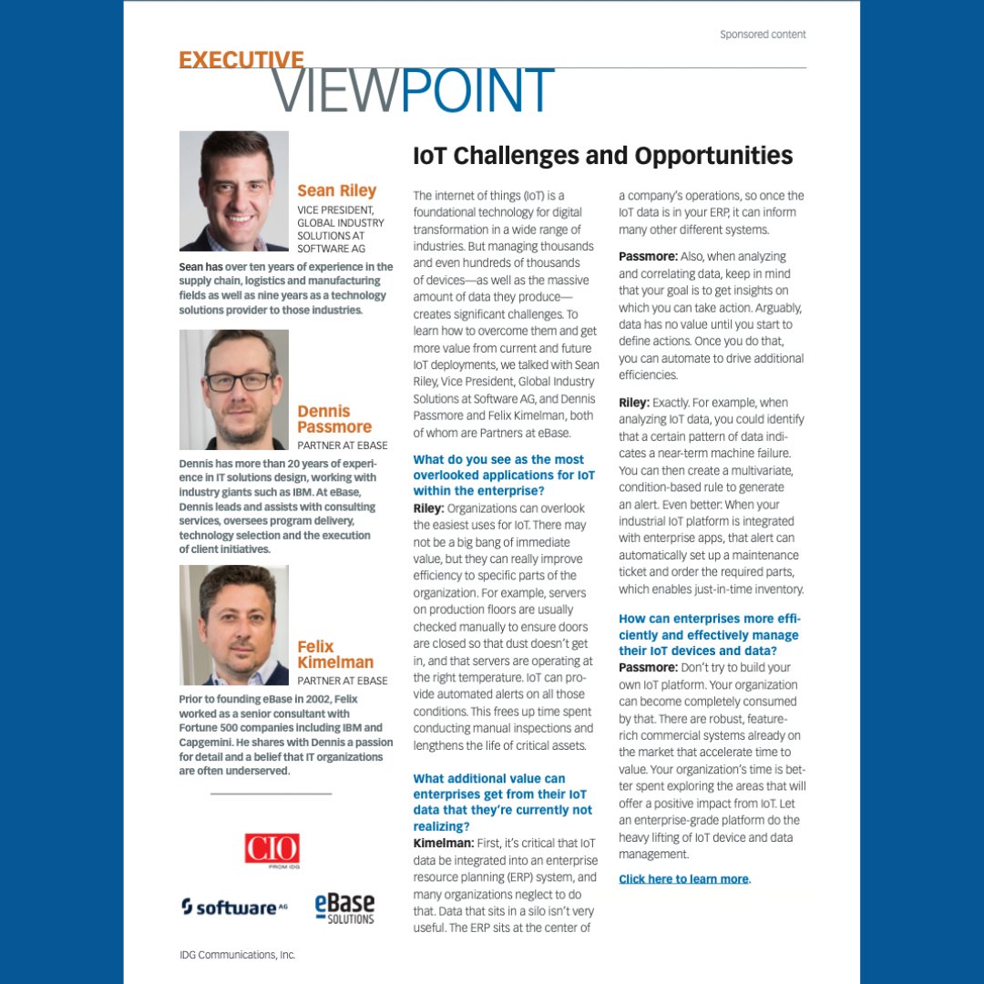 Discover the power of IoT in transforming industries! Find out how to maximize efficiency, leverage untapped data, and effectively manage IoT devices. Gain valuable insights from industry leaders. 

Learn more ➡️ ebasesolutions.com/our-services/