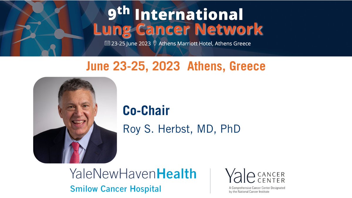 The 9th Intl. Lung Cancer Network Conference in Athens, Greece is underway through Sunday, June 25, and <a href="/DrRoyHerbstYale/">Roy Herbst</a> is serving as Co-Chair.
Learn more>ilcnconference.com/#
#ILCNconference #lungcancer
<a href="/SmilowCancer/">Smilow Cancer Hospital</a> <a href="/YaleMed/">Yale School of Medicine</a> <a href="/YNHH/">Yale New Haven Hosp</a> <a href="/YaleThoracic/">Yale Thoracic Surgery</a>