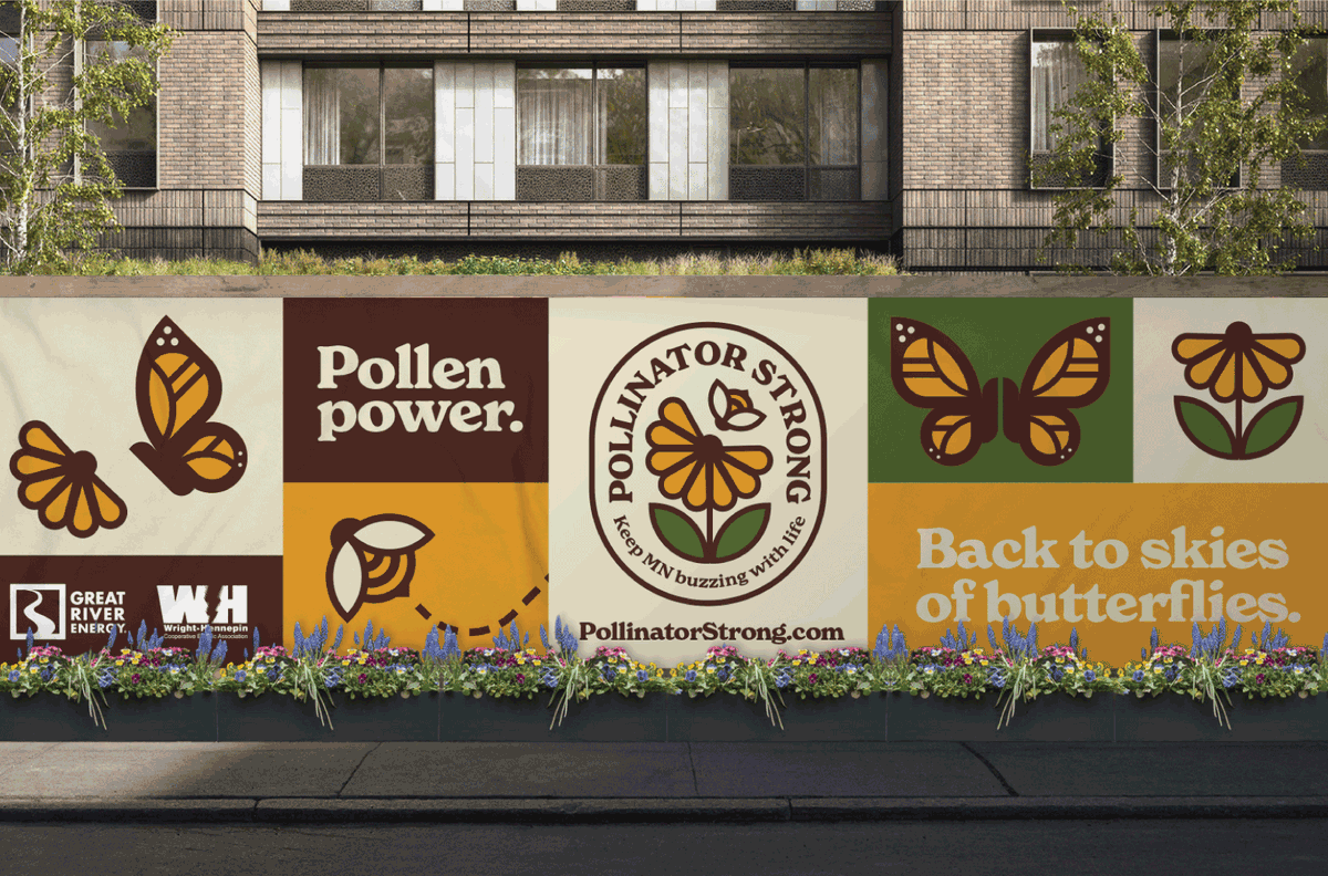 BoldOrangeCo's tweet photo. You better BEE-lieve it! It's Pollinator Week and our friends at @GREecondev are spreading awareness of their mission to help pollinator habitats thrive across Minnesota. We're proud to partner with them on such an important initiative. 🐝https://t.co/5mIZNBe6hv https://t.co/GxpbHSFIBq