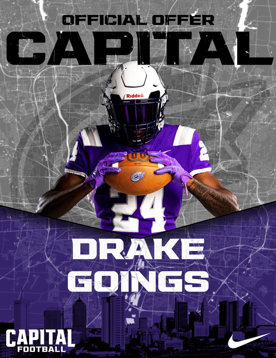GoingsDrake's tweet photo. After a great visit and phone call with @CoachWallaceFB I’m blessed to say I’ve received an offer from Capital University! 
@CapitalU_FB @FootballPlains 
@CoachFoos @CoachBenBurns https://t.co/bz3LBwSt9G