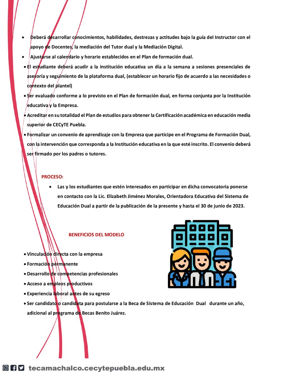 CECYTETK's tweet image. ¡INFORMACIÓN IMPORTANTE PARA LA COMUNIDAD ESTUDIANTIL!

El día de hoy queremos compartir con ustedes la convocatoria para formar parte de la nueva generación que conformen el gran equipo de aprendientes del Sistema de Educación Dual CECyTE 2023-2024.
#SomosCECyTE
#ModeloDUAL