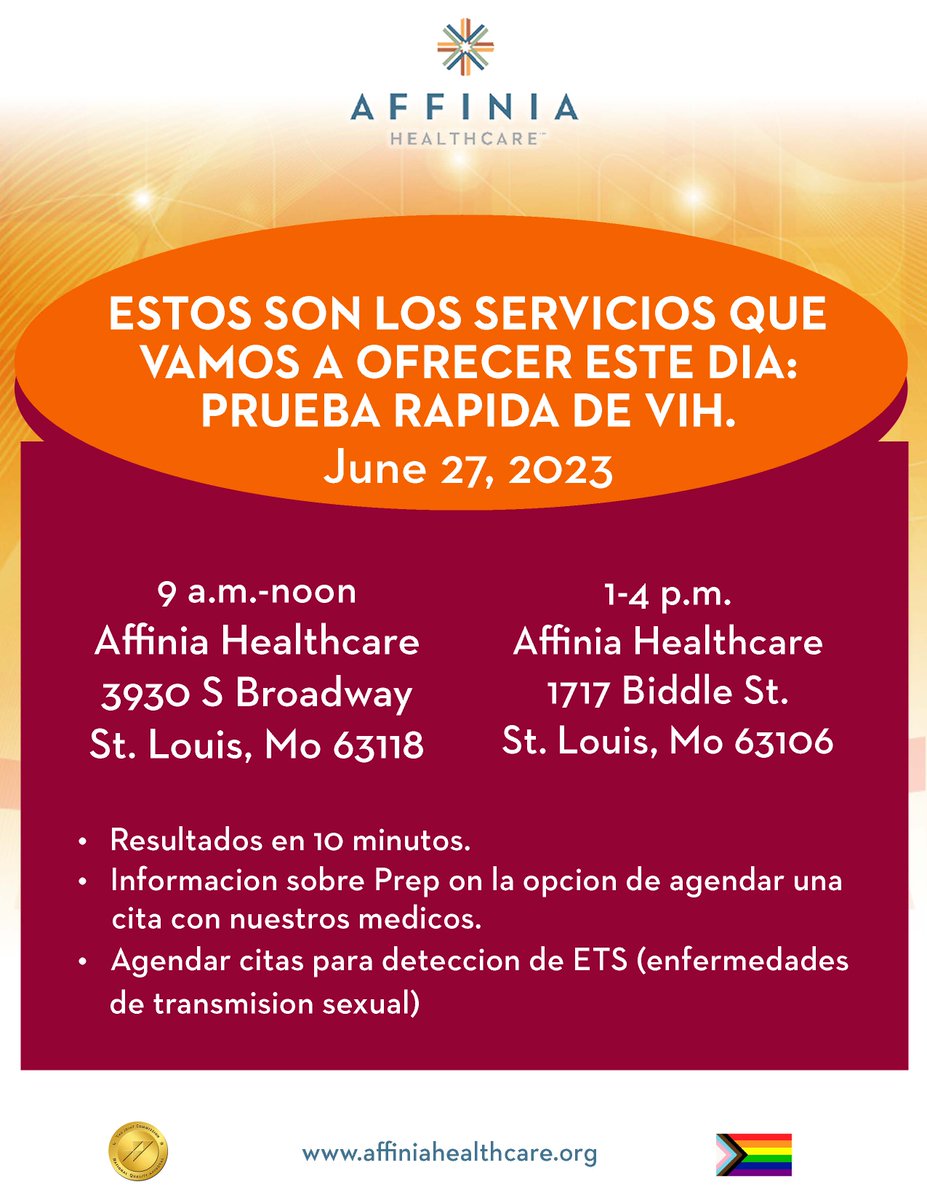 Next Tuesday - Stop by our S. Broadway or Biddle location for free #HIV testing. Knowing your status is key to preventing the spread of HIV. Do your part to end HIV. #EndHIV #sehablaespanol
