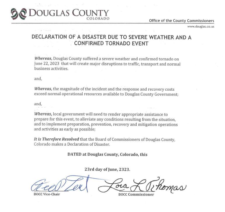 This feels an appropriate place to point out that the county itself didn't issue a disaster declaration until today...or if you read the document... 300 years from today.