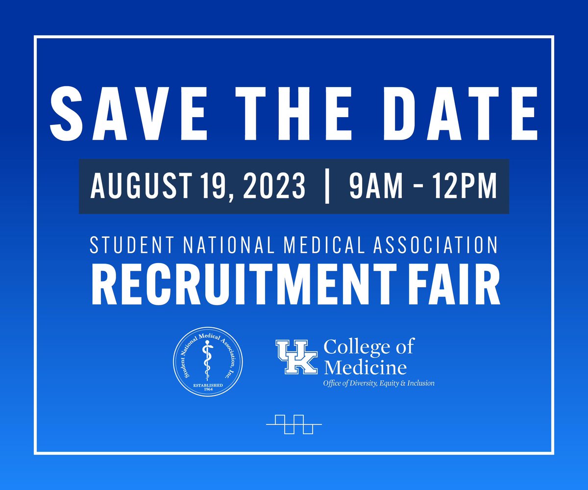 Ima Ebong, MD (@imaebongmd) on Twitter photo 🚨🚨Attention #Match2024 candidates!🚨🚨
Save the date for the annual <a href="/UKYMedicine/">University of Kentucky College of Medicine</a> and UKCOM <a href="/SNMA/">Student National Medical Association, Inc (SNMA)</a> chapter virtual residency fair.
August 19, 2023
9am - 12 noon
Registration details to follow.
#MedTwitter 🚨🚨Attention #Match2024 candidates!🚨🚨
Save the date for the annual <a href="/UKYMedicine/">University of Kentucky College of Medicine</a> and UKCOM <a href="/SNMA/">Student National Medical Association, Inc (SNMA)</a> chapter virtual residency fair.
August 19, 2023
9am - 12 noon
Registration details to follow.
#MedTwitter