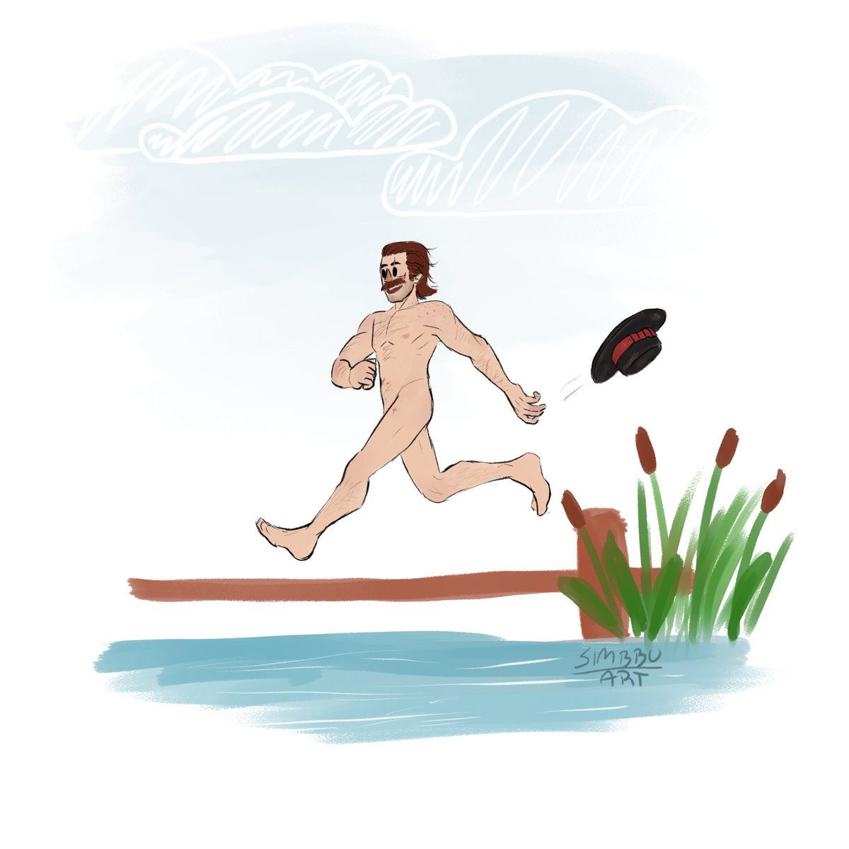 Arvo going for a skinny dip, cuz it's midsummer and it's time to have fun